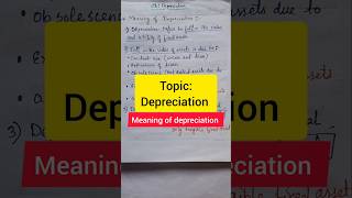 Depreciation meaning causes  Depreciation chapter of class 11 bcom shorts youtube depreciation [upl. by Naji]