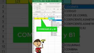 ¿Cómo COMBINAR CELDAS SIN DELIMITADOR en Excel excel aprenderexcel excelbasico desafiandoexcel [upl. by Maren]