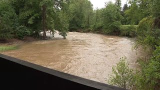 RAW VIDEO Tunkhannock Creek flooding aftermath in Factoryville 91023 [upl. by Attecnoc]