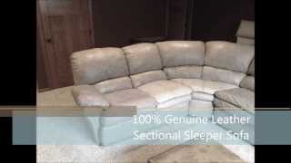 Leather Section Sleeper Sofa For Sale [upl. by Adnohsal630]