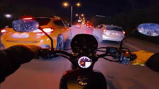 Yamaha Bolt 950 Winter Tbilisi Night Ride To Home  Pure Engine Sound [upl. by Yelyah]