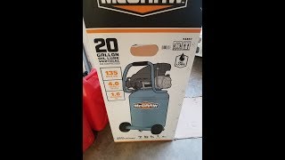 McGraw 20 Gallon 135 Psi Air Compressor GREAT Harbor Freight BUY Every Mechanic NEEDS [upl. by Matronna]