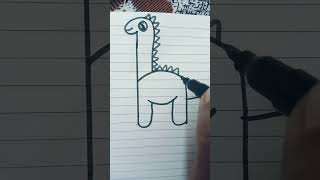 h is for Herbivore  drawing a dinosaur with the letter hyoutubeartbeautifuleasyshortstrending [upl. by Ahseined]