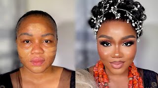 IGBO TRADITIONAL MARRIAGE MAKEUP TRANSFORMATION FT MY BEAUTIFUL BRIDE [upl. by Elleiad]