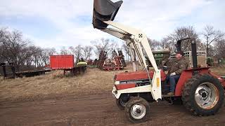 BigIron Auctions 122619 1991 Case IH 395 Tractor Farmhand Loader and Buhler 60quot tiller [upl. by Elyssa]