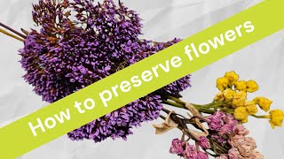 Preserving Flowers For Your Resin amp Craft Projects [upl. by Enelrae]