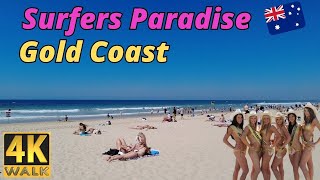 Beach Walk 🌴 Surfers Paradise Gold Coast  Australia 🇦🇺 2024 [upl. by Eirollam]