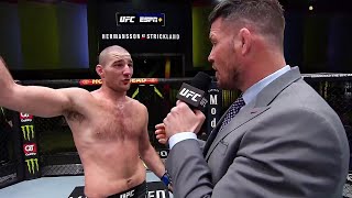 Sean Strickland Octagon Interview  UFC Vegas 47 [upl. by Nylirad]