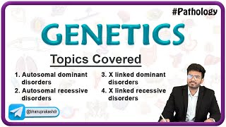 Genetics Pathology Chapter 3  Autosomal dominant recessive X linked dominant recessive disorders [upl. by Ortrude]