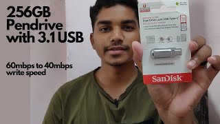 Sandisk 256GB Pendrive Ultra Dual 31 USB type C Unboxing amp Review⚡ [upl. by Troth]