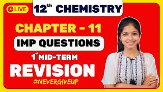 12th Chemistry Chapter 11 Important Questions  12th chemistry important questions 2024 [upl. by Takken]