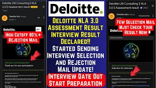 Breaking News Deloitte NLA 30 Assessment Result Declared  Selection Rejection Mail Interview Date [upl. by Lexerd788]