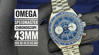 Omega Speedmaster Chronoscope CoAxial Master Chronometer 43mm 32930435103001 [upl. by Bourque]