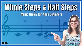 Whole Steps amp Half Steps Whole tones amp Semitones  Easy Music Theory for Piano Beginners [upl. by Porcia]