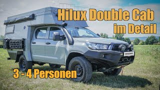 Double Cab Hilux  4 Personen Camper Roomtour [upl. by Strickman]