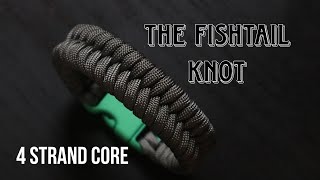 HOW TO MAKE 4 FOUR STRAND FISHTAIL KNOT PARACORD BRACELET EASY PARACORD TUTORIAL [upl. by Graeme]