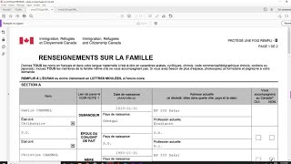 COMMENT REMPLIR CE FORMULAIRE RENSEIGNEMENT SUR LA FAMILLE IMM5707 F [upl. by Haden]