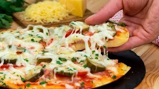 Cea mai delicioasă pizza la tigaie gata în doar 5 minute  SavurosTV [upl. by Inverson]