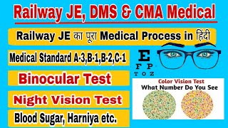 Railway JE DMS CMA medical test kaise hoga  RRB JE DMS CMA medical procedure  Binocular vision [upl. by Mansfield318]