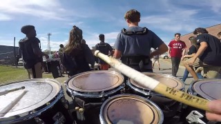 Awesome Drumline Marching Cadence Through School Tate HS Drumline  Tenor Cam [upl. by Jackquelin]