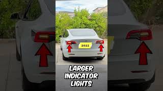 2022 vs 2021 Tesla Model 3 Tail Light Upgrade💡shorts teslamodel3 [upl. by Yslek]