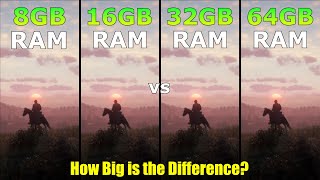 8GB vs 16GB vs 32GB vs 64GB RAM  Test in 11 Games in 2023  any Difference [upl. by Redla998]