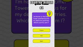 Can You Guess the Country Fun Riddle Challenge facts [upl. by Ellimak]