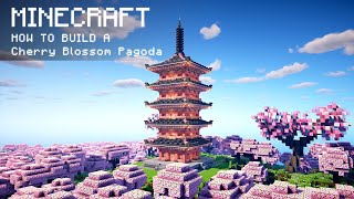 Minecraft How To Build a Simple Cherry Blossom Pagoda [upl. by Ronyam]