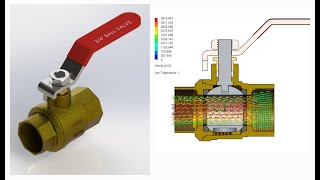 Ball Valve Exploded view and flow simulation [upl. by Haggai694]