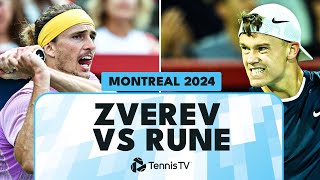 Alexander Zverev vs Holger Rune CourtLevel Highlights  Montreal 2024 [upl. by Eyaj]