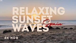 ASMR Sleep Sounds 4K HDR  Relaxing Sunset Waves in Southern Spain [upl. by Sacci]