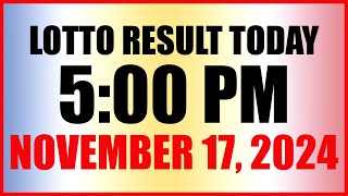 Lotto Result Today 5pm November 17 2024 Swertres Ez2 Pcso [upl. by Adnovaj98]