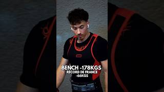 RECORD DE FRANCE BENCH 66kgs avec 178kgs pour thepanash9087 [upl. by Garek]