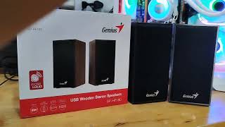 ลำโพง Genius SPHF180 wooden stereo speaker [upl. by Yennep376]