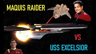 Chakotays Maquis Raider VS Sulus USS Excelsior  Both Ways  Star Trek Starship Battles [upl. by Ahselet]