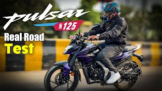 Ride Review of New Bajaj Pulsar N125 quotREAL ROAD TESTquot Good Looking Powerful 125cc Bike For Daily Use [upl. by Brana]