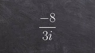 Algebra 2  Learn how to simplify the quotient of imaginary numbers 83i [upl. by Aracaj712]