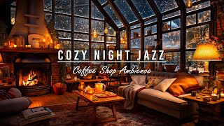 Warm Piano Jazz Music in Cozy Bookstore Cafe Ambience  Relax Winter Jazz for Work Study or Sleep [upl. by Ela]