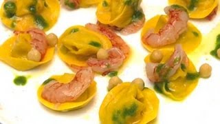 Pasta fresca TORTELLI ai CECI fatti a mano con gamberiuChefTV [upl. by Lucina877]