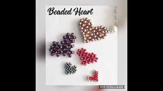 Beaded Heart using Right Angle Weave RAW [upl. by Eberhart]