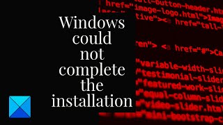 Windows could not complete the installation [upl. by Auginahs]