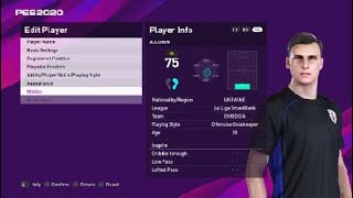 Andry Lunin New face e football pes 2020 Oviedo [upl. by Yatnoed439]