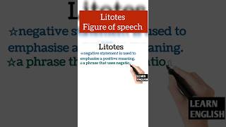 litotes definition  figure of speech youtubeshorts englishlanguage englishliterature learning [upl. by Ruzich]