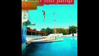 diving  7 mtr jump  swimming powerful pool [upl. by Nagle]