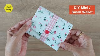 Small  Mini Wallet DIY  Coin Pouch  Purse Wallet Sewing Tutorial Purwas Sewing Time [upl. by Brothers]