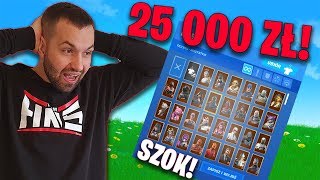 KONTO w FORTNITE za 25 000 ZŁ  1000 skinów nie wierzę [upl. by Meeka]