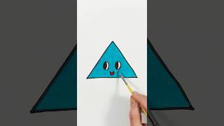 Triangle Face Painting for Kids Learn Shapes shortsvideo painting art shorts [upl. by Joappa]