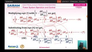 Lecture Video217EE81Module2Short Term HydroThermal Scheduling using Penalty FactorsRGunasekari [upl. by Aicat445]