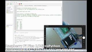 Raspberry Pi Pico 2MicroPython display on 154quot 240x240 ST7789 SPI IPS [upl. by Sinai]