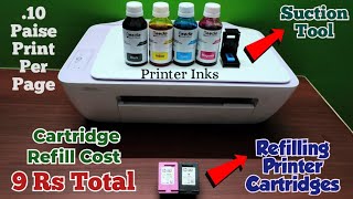 How to refill HP deskjet printer cartridge  प्रिंटर में इंक कैसे भरे  Ink refilling in printerhp [upl. by Marjy]